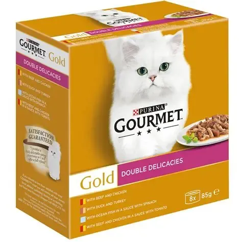 Gourmet Cat Wet Food Gold Double Delicacies 8 Pcs 680g