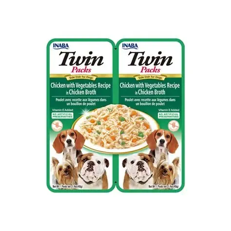 Twin wet food chicken with vegetables recipe in chicken broth for dogs