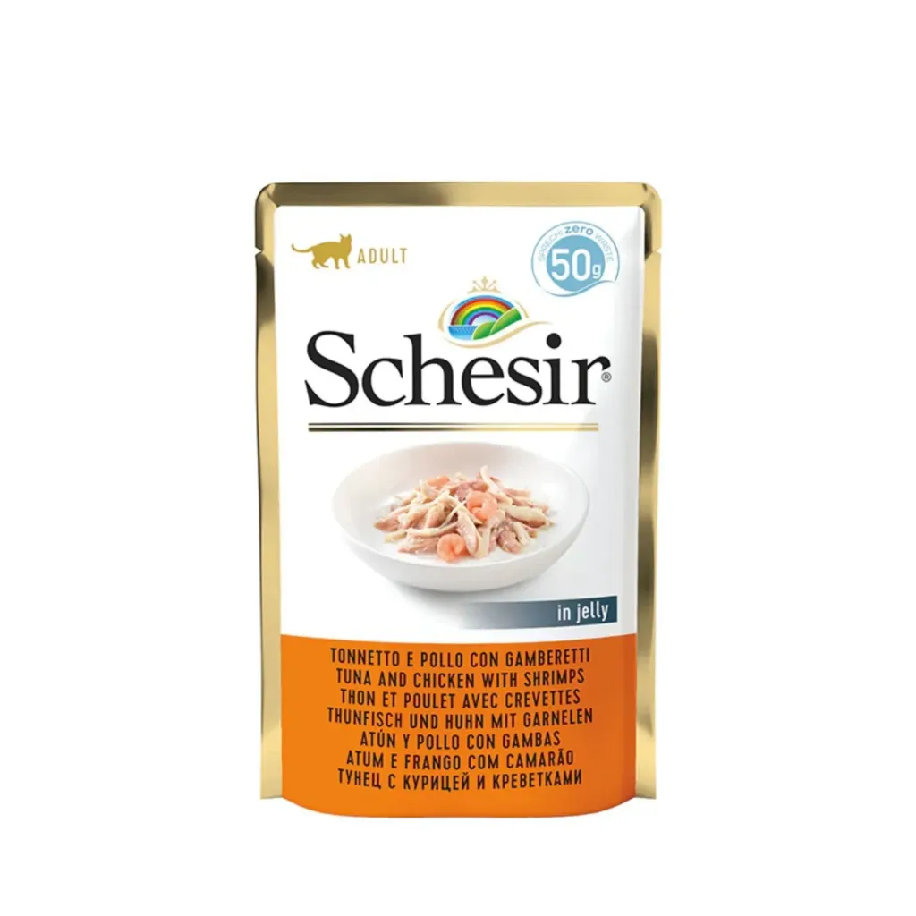 Schesir Cat wet food Tuna With Chicken & Shrimps 50G