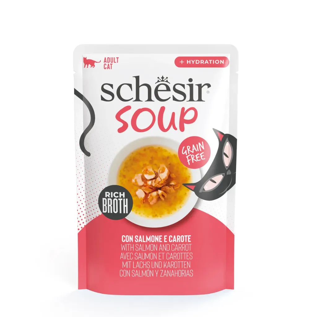 Schesir soup wet food with salmon and carrot 40g