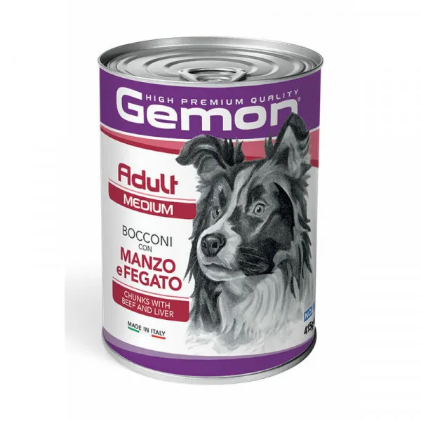 Gemon wet food for dogs with beef and liver 415g