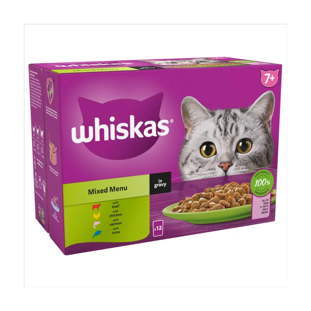 Whiskas Cat Wet Food Mixed Menu In Gravy 12x85g