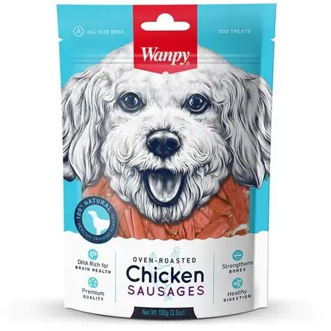 Wanpy Dog Treat Chicken Sausages 100g