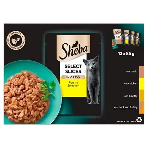 Sheba Select Slices Poultry Selection In Gravy 12*85g