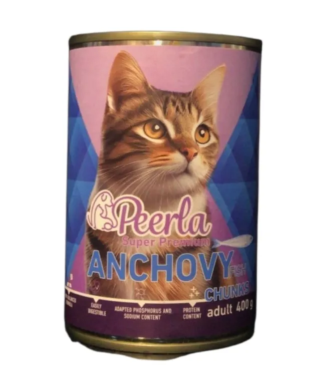 Peerla Cat Wet Food Anchovy Fish Chunks 400g