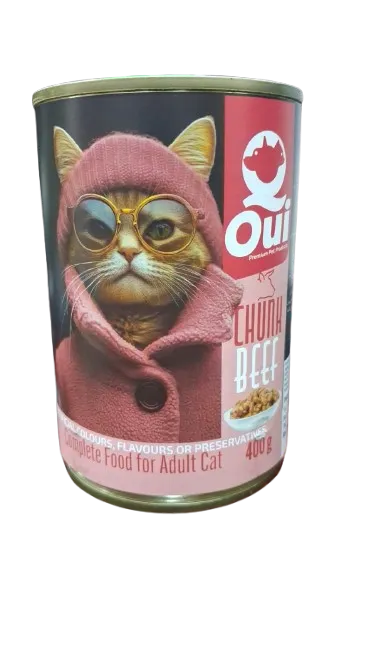 Oui Cat Wet Food Beef Chunks 400g