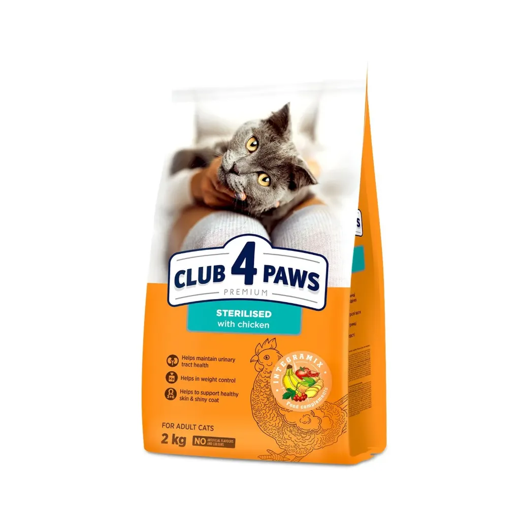 Club 4 paws Cat Dry Food Sterilised With Chicken 2kg