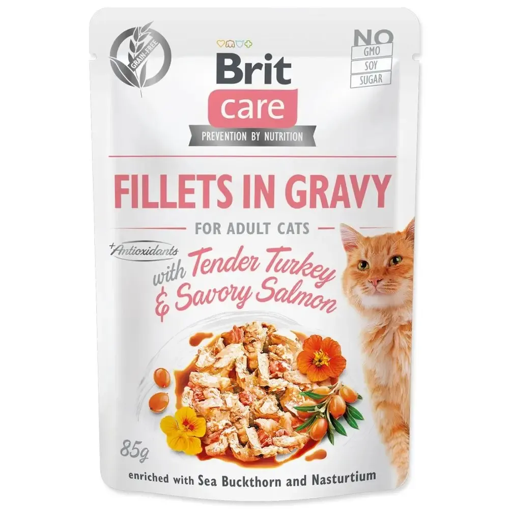 Brit Care Fillets In Gravy With Tender Turkey & Savory Salmon 85G
