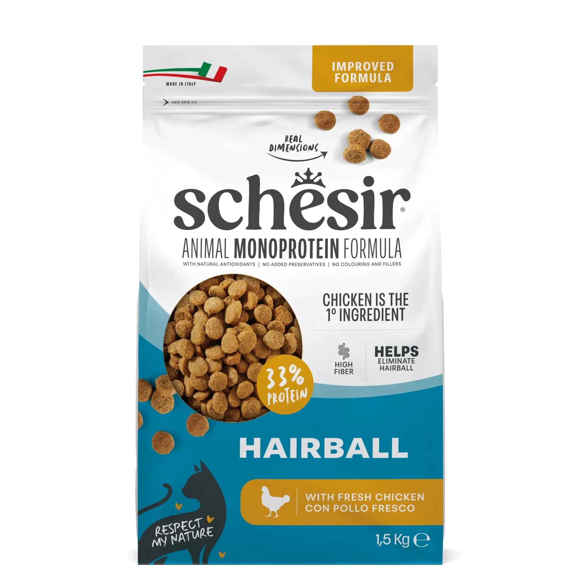 Schesir Cat Food Hairball With Chicken 1.5Kg